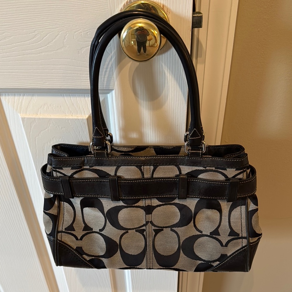 Coach Black and Gray Shoulder Bag - Picture 2 of 8